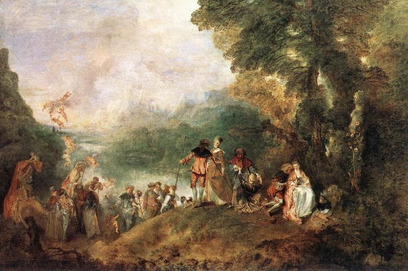 WATTEAU, Antoine The Embarkation for Cythera oil painting image